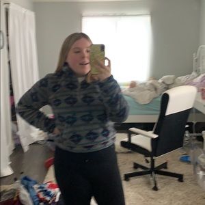 Fluffy cropped quarter zip